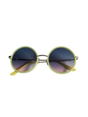 Round Gradient Lens Sunglasses in Lime Green